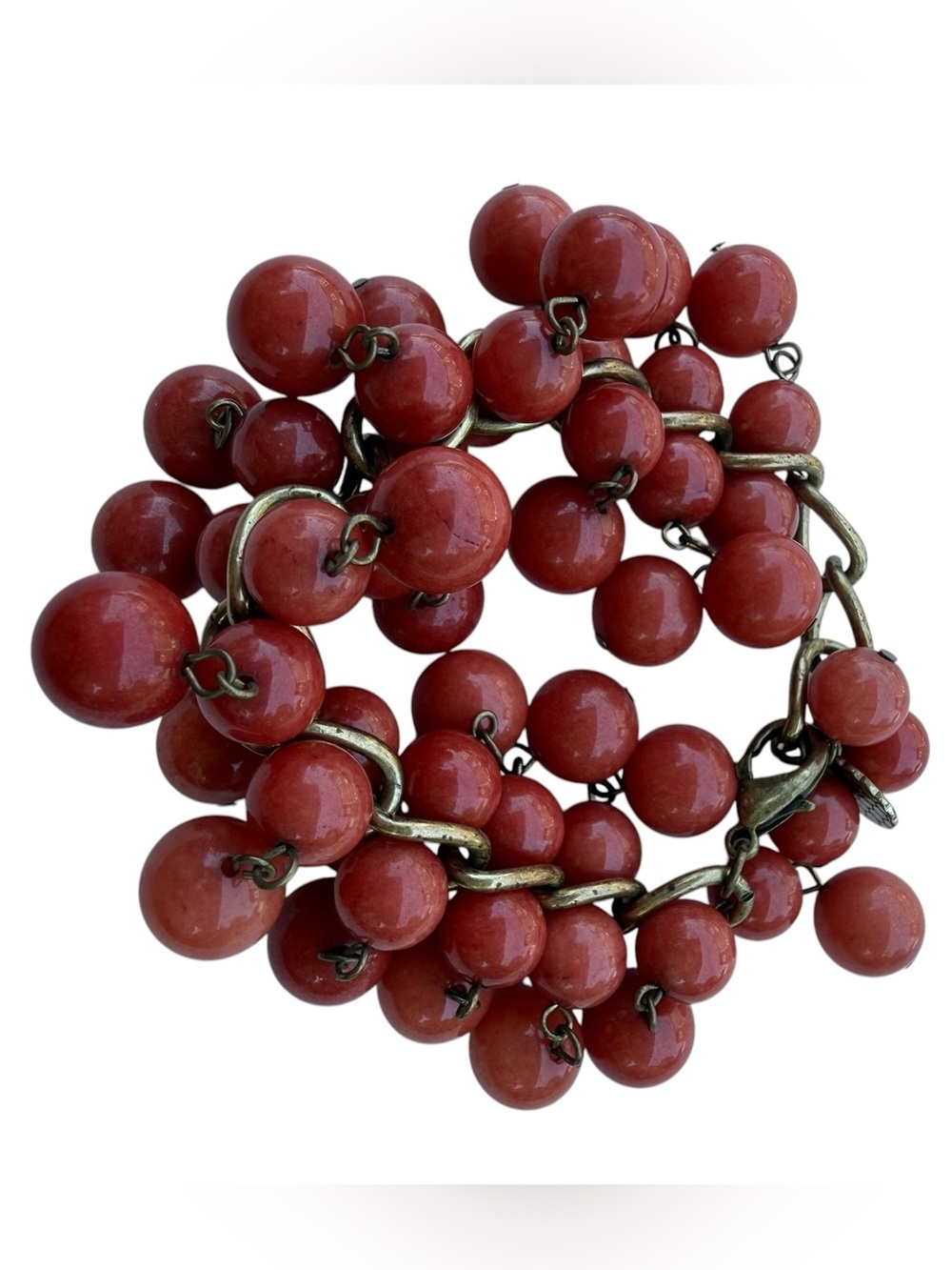 Marlyn Schiff Red Cluster Bead Bracelet